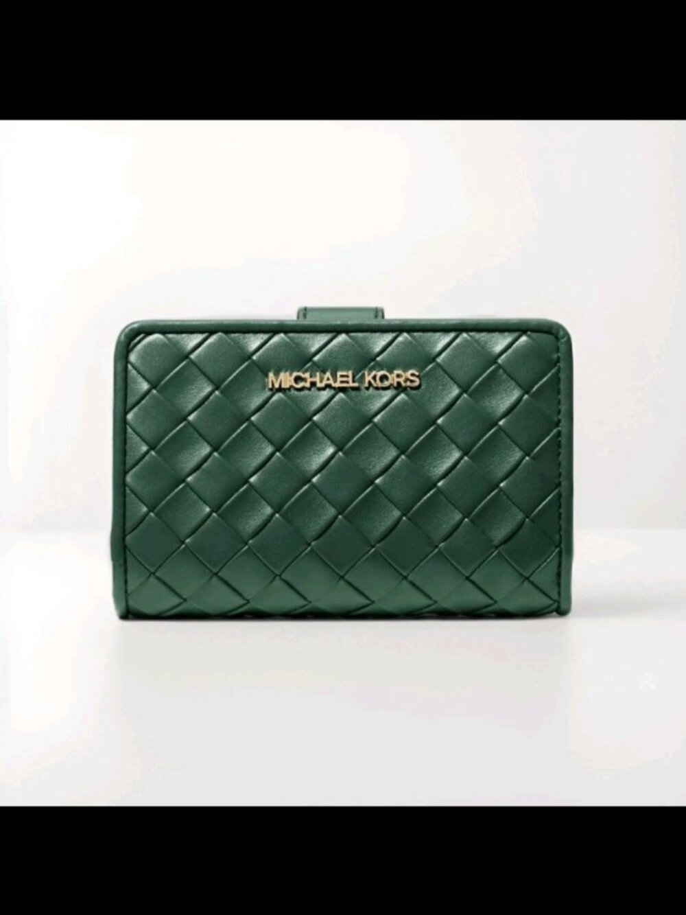 Michael Kors Jet Set Medium Woven Wallet Green Color NWT MSRP $298 - Picture 4 of 9